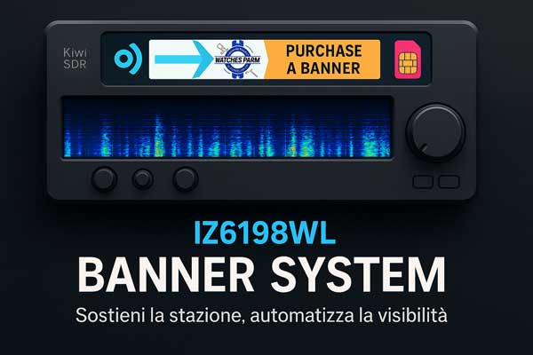 Sistema di banner rotanti per finanziare la connessione del KiwiSDR